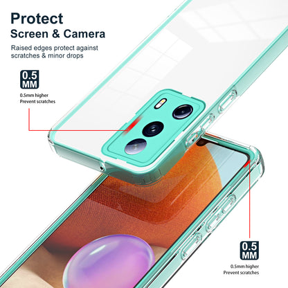For Xiaomi 13 Lite / Civi 2 5G TPU Backplate + PC Frame + PC Camera Ring Hybrid Case Clear Shockproof Phone Cover