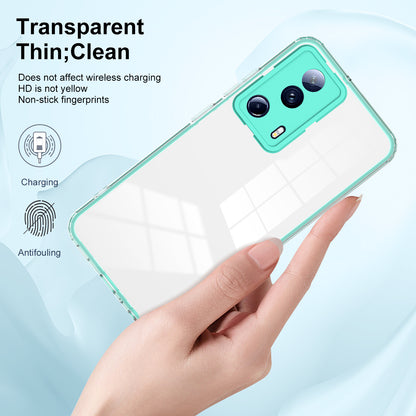 For Xiaomi 13 Lite / Civi 2 5G TPU Backplate + PC Frame + PC Camera Ring Hybrid Case Clear Shockproof Phone Cover