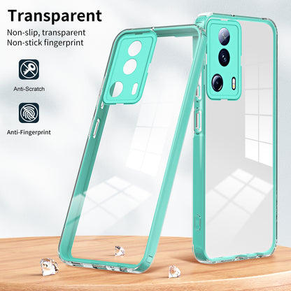 For Xiaomi 13 Lite / Civi 2 5G TPU Backplate + PC Frame + PC Camera Ring Hybrid Case Clear Shockproof Phone Cover