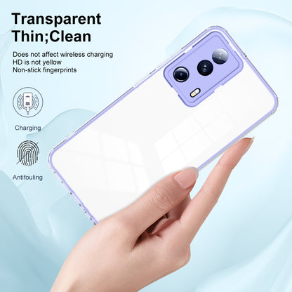 For Xiaomi 13 Lite / Civi 2 5G TPU Backplate + PC Frame + PC Camera Ring Hybrid Case Clear Shockproof Phone Cover