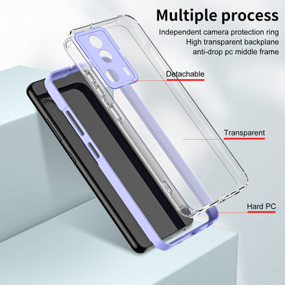 For Xiaomi 13 Lite / Civi 2 5G TPU Backplate + PC Frame + PC Camera Ring Hybrid Case Clear Shockproof Phone Cover