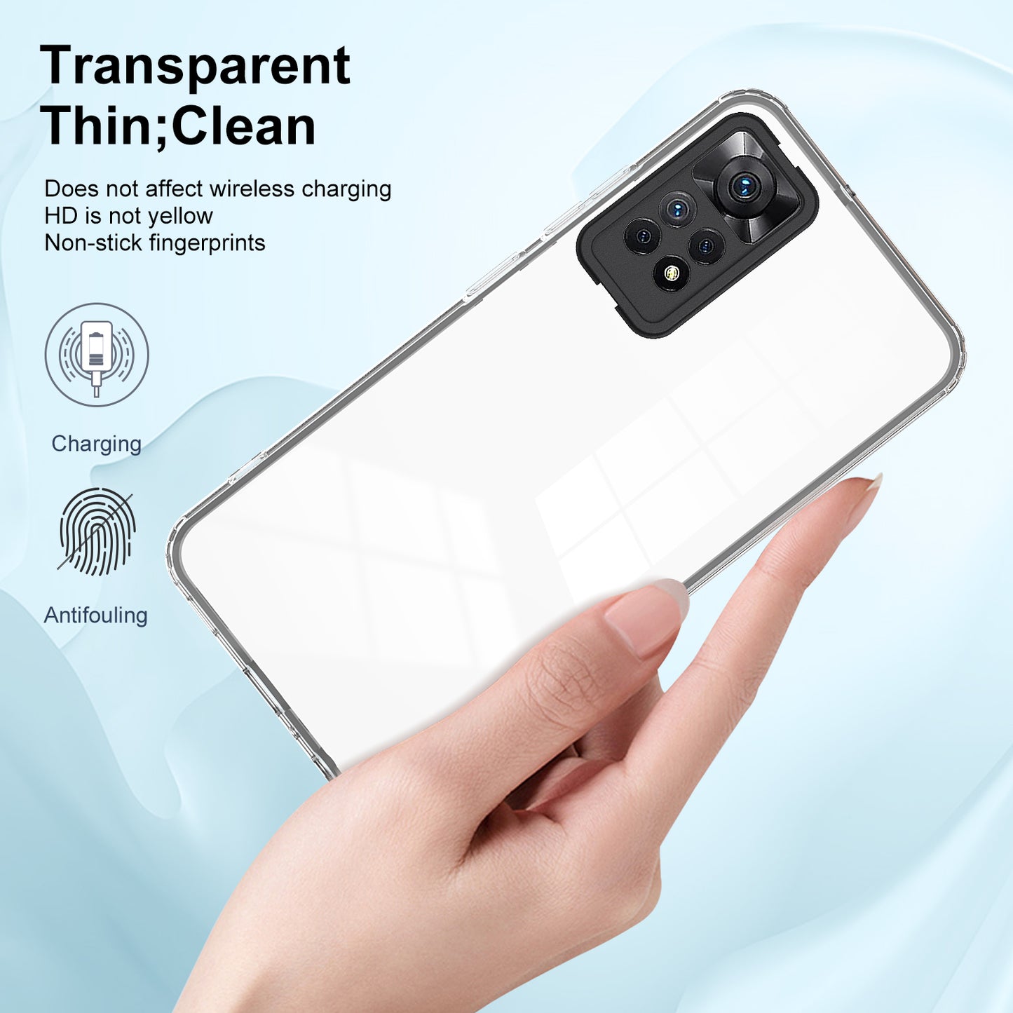 For Xiaomi Redmi Note 12 Pro 4G Phone Case TPU Backplate + PC Frame + PC Camera Ring Clear Cover