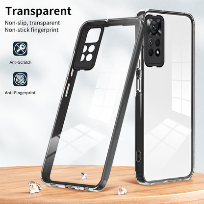 For Xiaomi Redmi Note 12 Pro 4G Phone Case TPU Backplate + PC Frame + PC Camera Ring Clear Cover