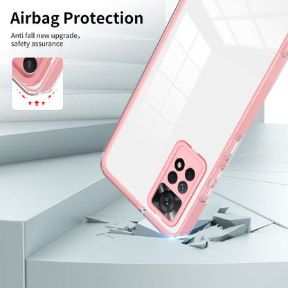 For Xiaomi Redmi Note 12 Pro 4G Phone Case TPU Backplate + PC Frame + PC Camera Ring Clear Cover