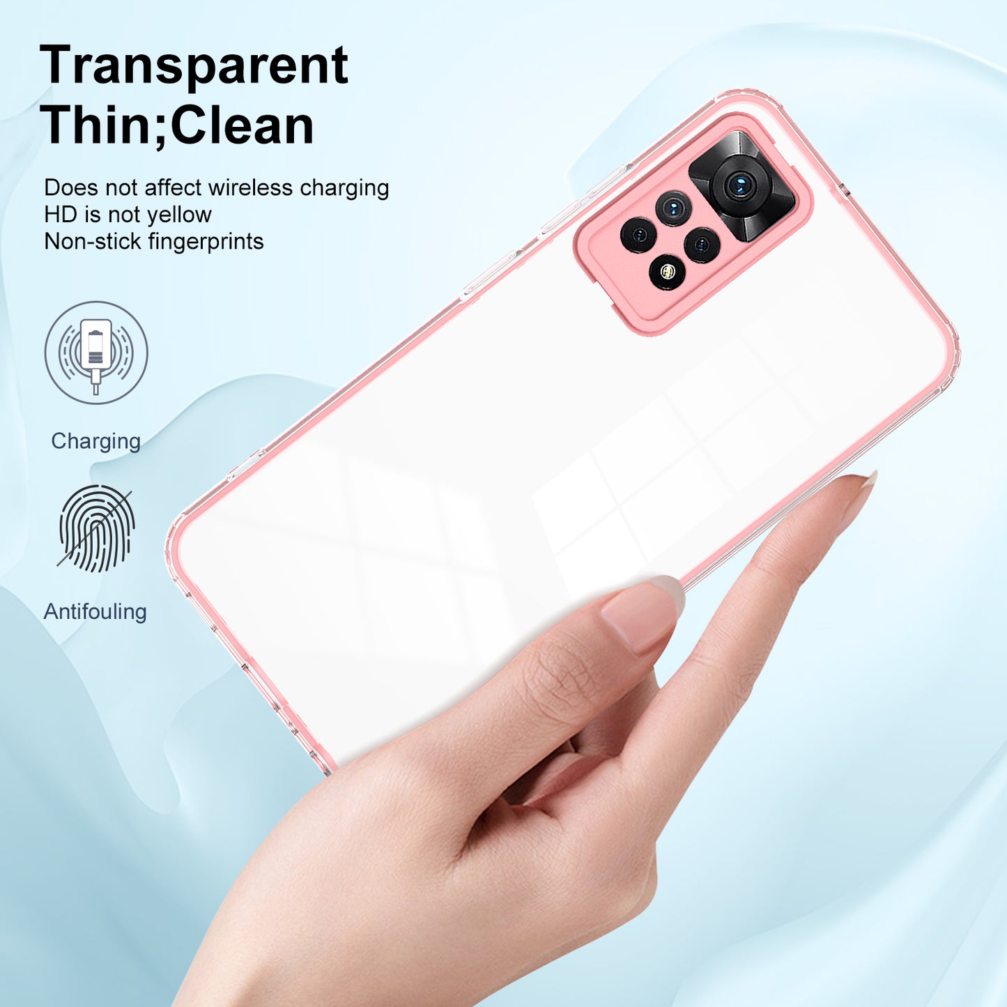 For Xiaomi Redmi Note 12 Pro 4G Phone Case TPU Backplate + PC Frame + PC Camera Ring Clear Cover