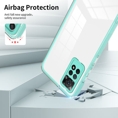 For Xiaomi Redmi Note 12 Pro 4G Phone Case TPU Backplate + PC Frame + PC Camera Ring Clear Cover