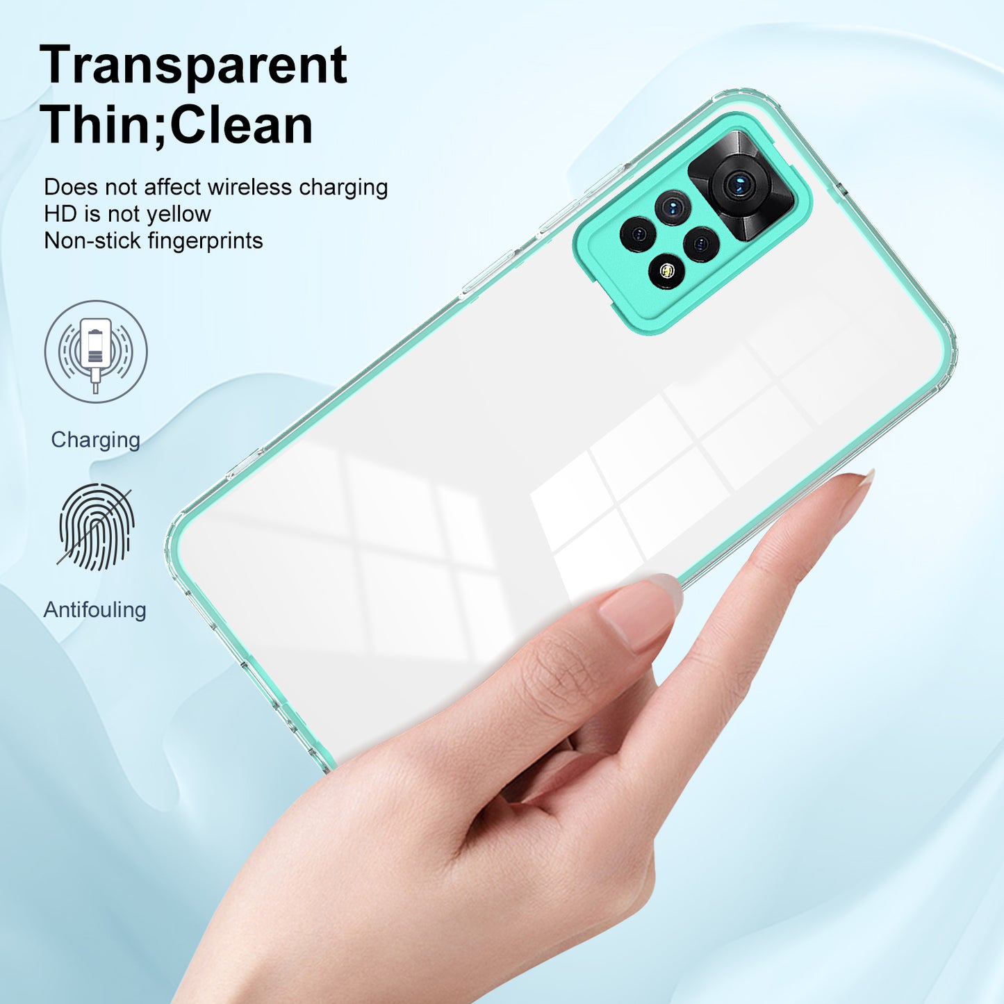 For Xiaomi Redmi Note 12 Pro 4G Phone Case TPU Backplate + PC Frame + PC Camera Ring Clear Cover