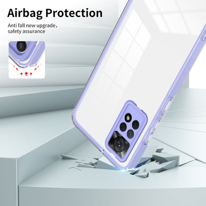 For Xiaomi Redmi Note 12 Pro 4G Phone Case TPU Backplate + PC Frame + PC Camera Ring Clear Cover