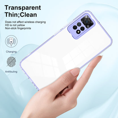 For Xiaomi Redmi Note 12 Pro 4G Phone Case TPU Backplate + PC Frame + PC Camera Ring Clear Cover
