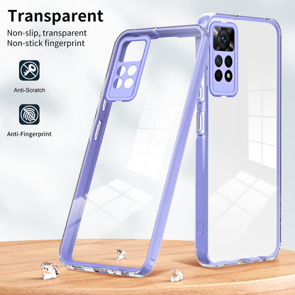 For Xiaomi Redmi Note 12 Pro 4G Phone Case TPU Backplate + PC Frame + PC Camera Ring Clear Cover