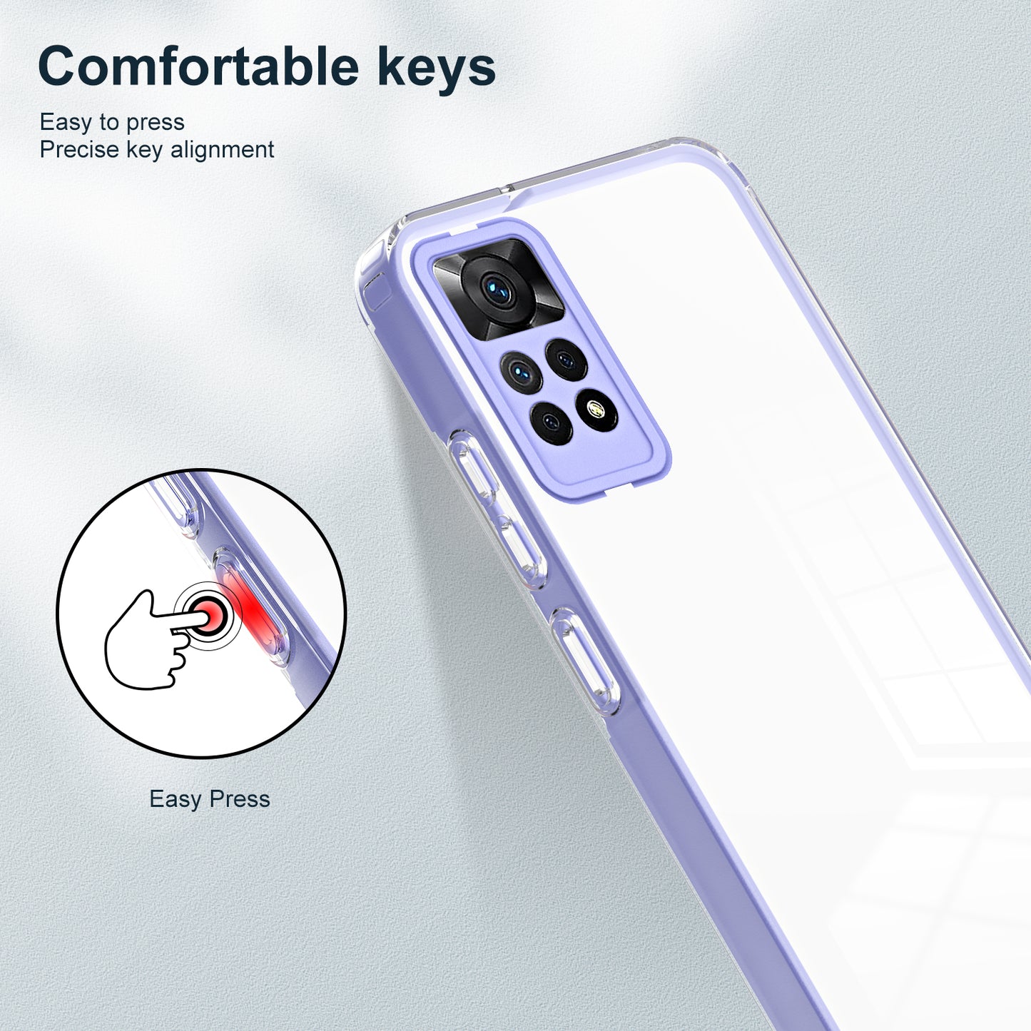 For Xiaomi Redmi Note 12 Pro 4G Phone Case TPU Backplate + PC Frame + PC Camera Ring Clear Cover