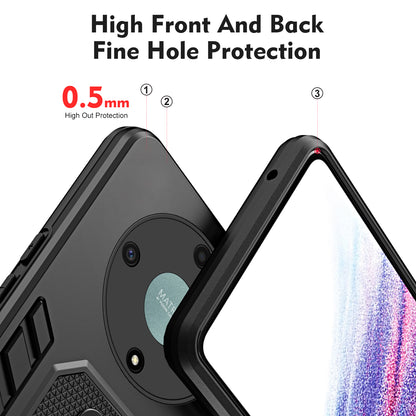 For Honor X9a 5G / X40 5G / Magic5 Lite 5G Metal Kickstand Phone Case Silicone Ring Strap TPU+PC Cover
