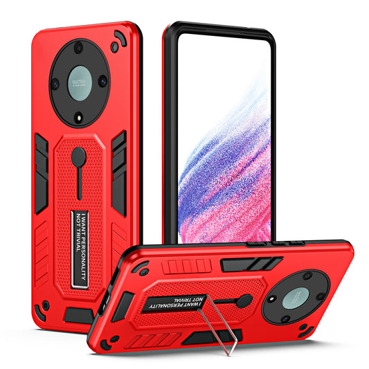 For Honor X9a 5G / X40 5G / Magic5 Lite 5G Metal Kickstand Phone Case Silicone Ring Strap TPU+PC Cover
