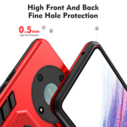 For Honor X9a 5G / X40 5G / Magic5 Lite 5G Metal Kickstand Phone Case Silicone Ring Strap TPU+PC Cover