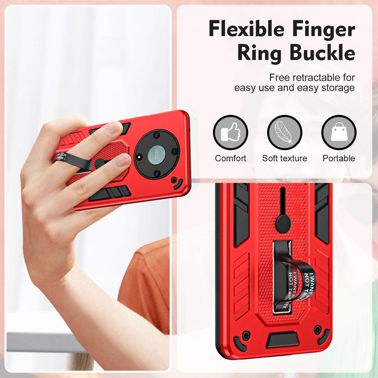 For Honor X9a 5G / X40 5G / Magic5 Lite 5G Metal Kickstand Phone Case Silicone Ring Strap TPU+PC Cover