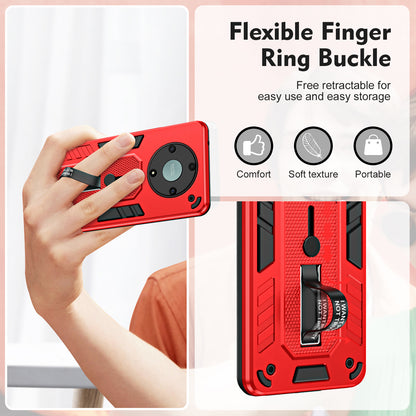 For Honor X9a 5G / X40 5G / Magic5 Lite 5G Metal Kickstand Phone Case Silicone Ring Strap TPU+PC Cover