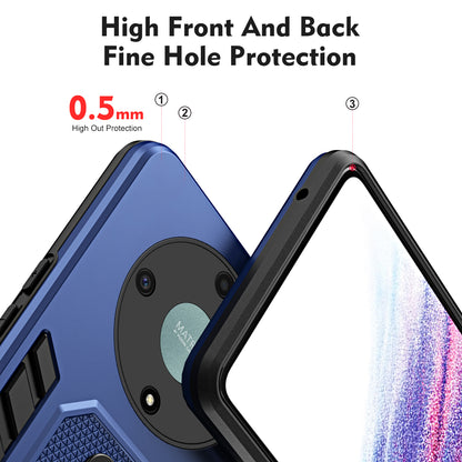 For Honor X9a 5G / X40 5G / Magic5 Lite 5G Metal Kickstand Phone Case Silicone Ring Strap TPU+PC Cover