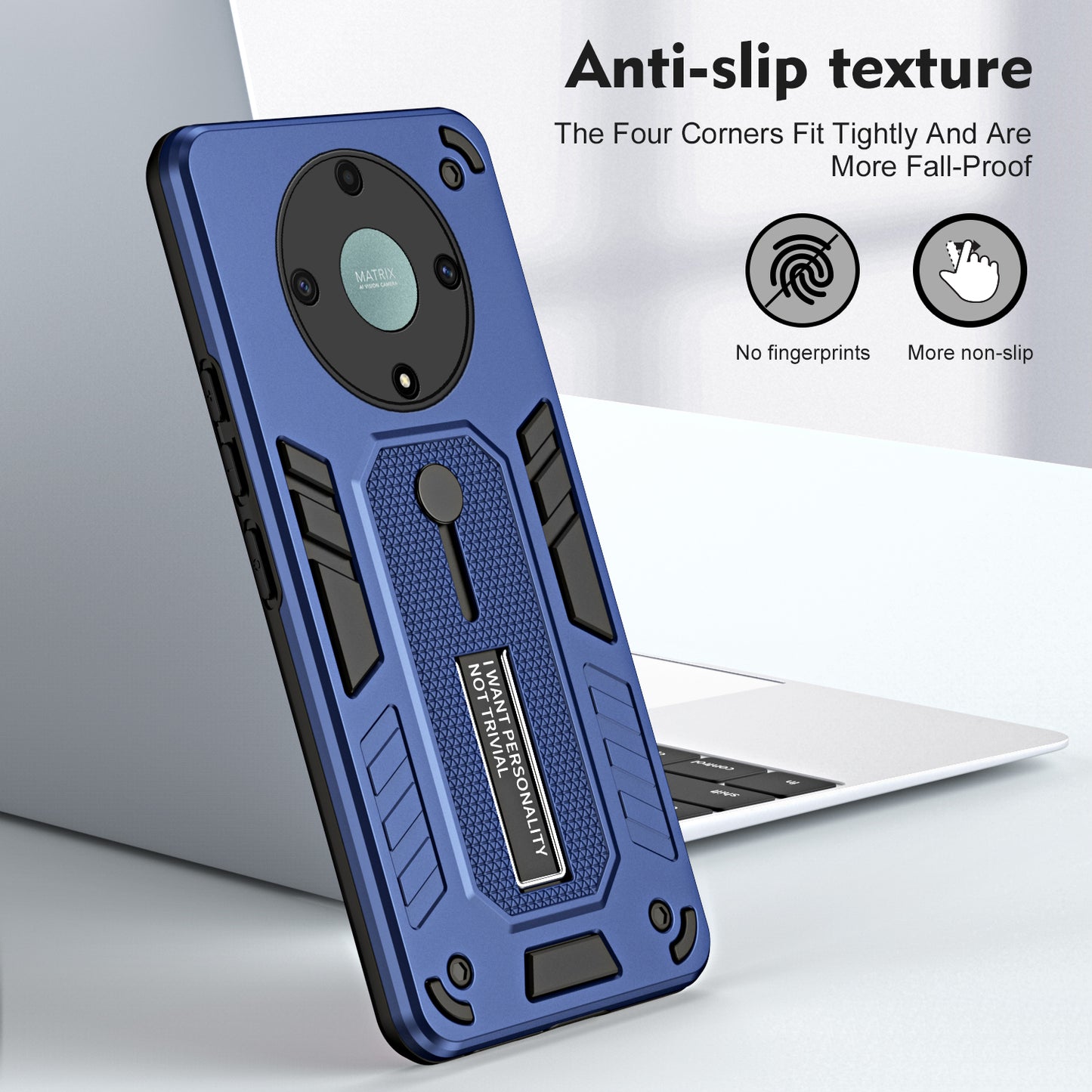For Honor X9a 5G / X40 5G / Magic5 Lite 5G Metal Kickstand Phone Case Silicone Ring Strap TPU+PC Cover