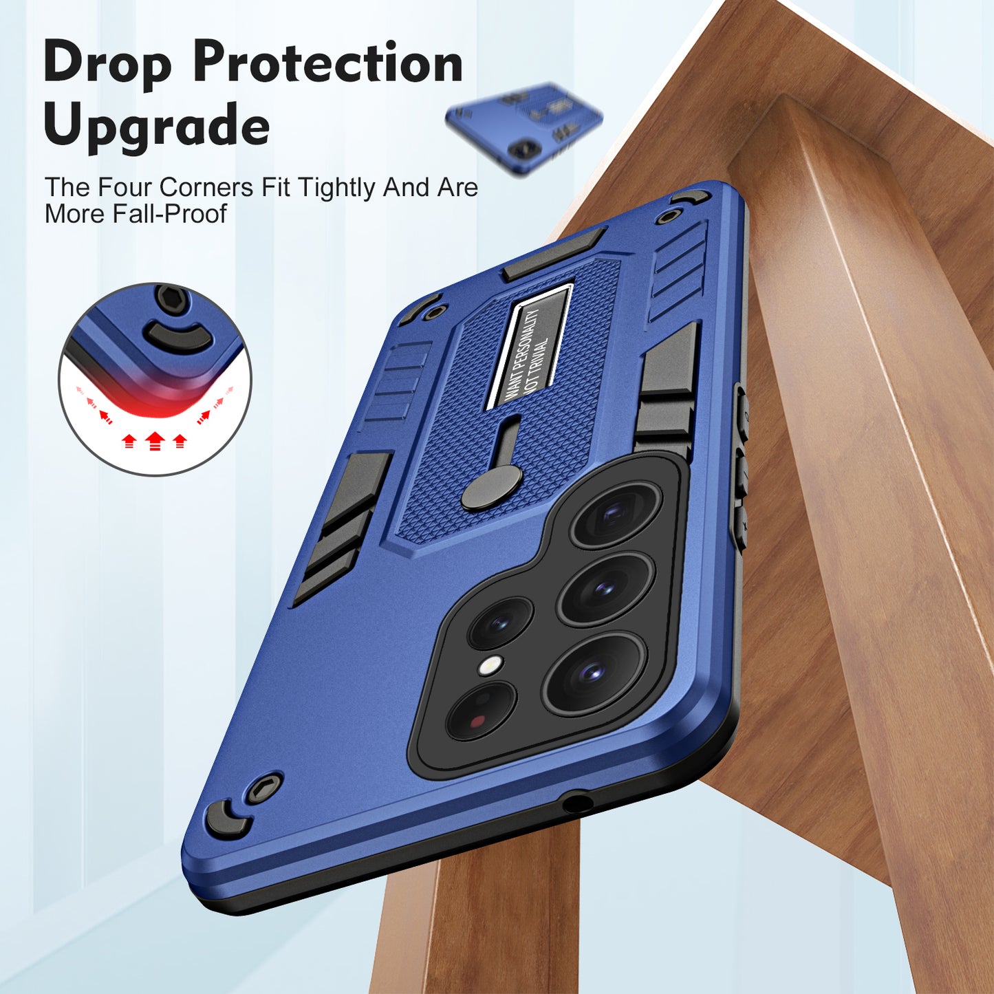 For Samsung Galaxy S23 Ultra Metal Kickstand Phone Case Silicone Ring Strap TPU+PC Shockproof Cover