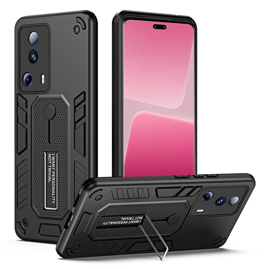 For Xiaomi 13 Lite / Civi 2 5G Hidden Kickstand Cover Silicone Ring Strap TPU+PC Mobile Case