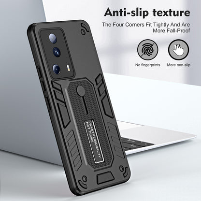 For Xiaomi 13 Lite / Civi 2 5G Hidden Kickstand Cover Silicone Ring Strap TPU+PC Mobile Case