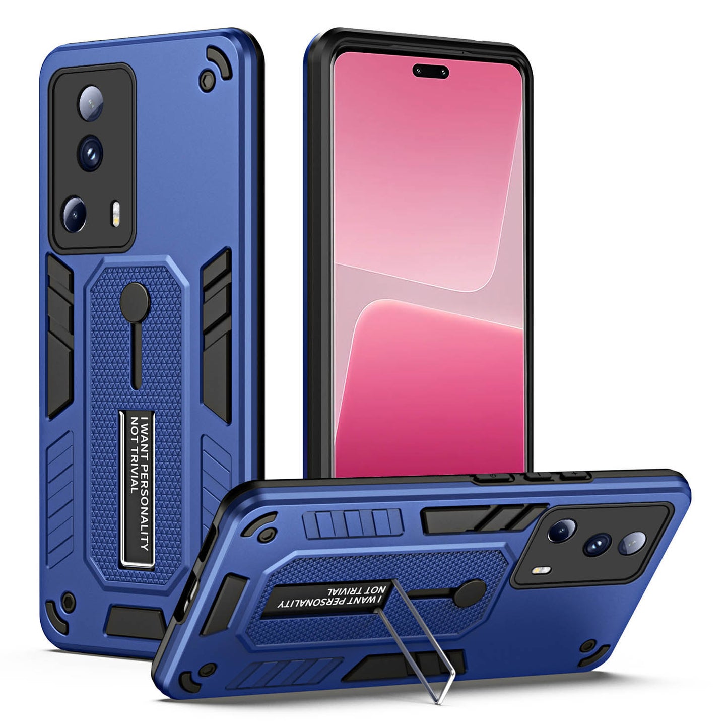 For Xiaomi 13 Lite / Civi 2 5G Hidden Kickstand Cover Silicone Ring Strap TPU+PC Mobile Case