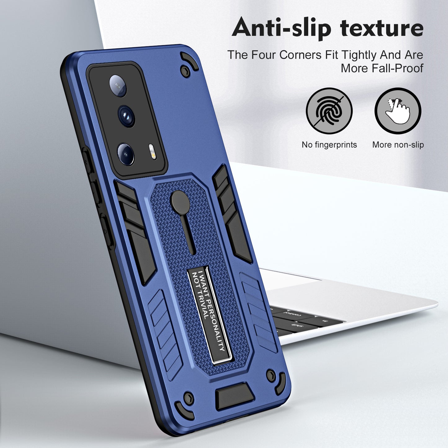 For Xiaomi 13 Lite / Civi 2 5G Hidden Kickstand Cover Silicone Ring Strap TPU+PC Mobile Case