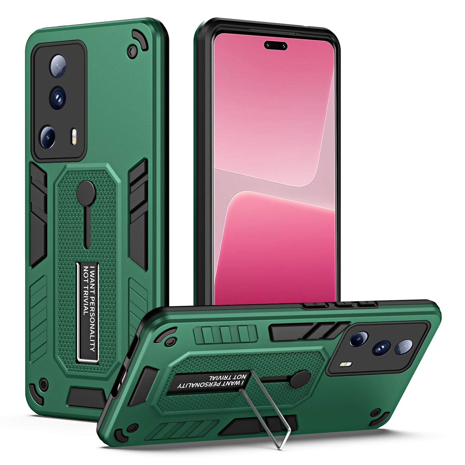 For Xiaomi 13 Lite / Civi 2 5G Hidden Kickstand Cover Silicone Ring Strap TPU+PC Mobile Case