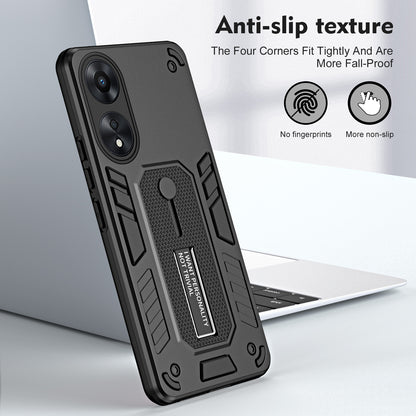 For Oppo A78 5G Hidden Kickstand Phone Cover Silicone Ring Strap TPU+PC Protective Case