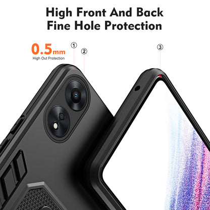 For Oppo A78 5G Hidden Kickstand Phone Cover Silicone Ring Strap TPU+PC Protective Case
