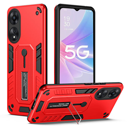 For Oppo A78 5G Hidden Kickstand Phone Cover Silicone Ring Strap TPU+PC Protective Case