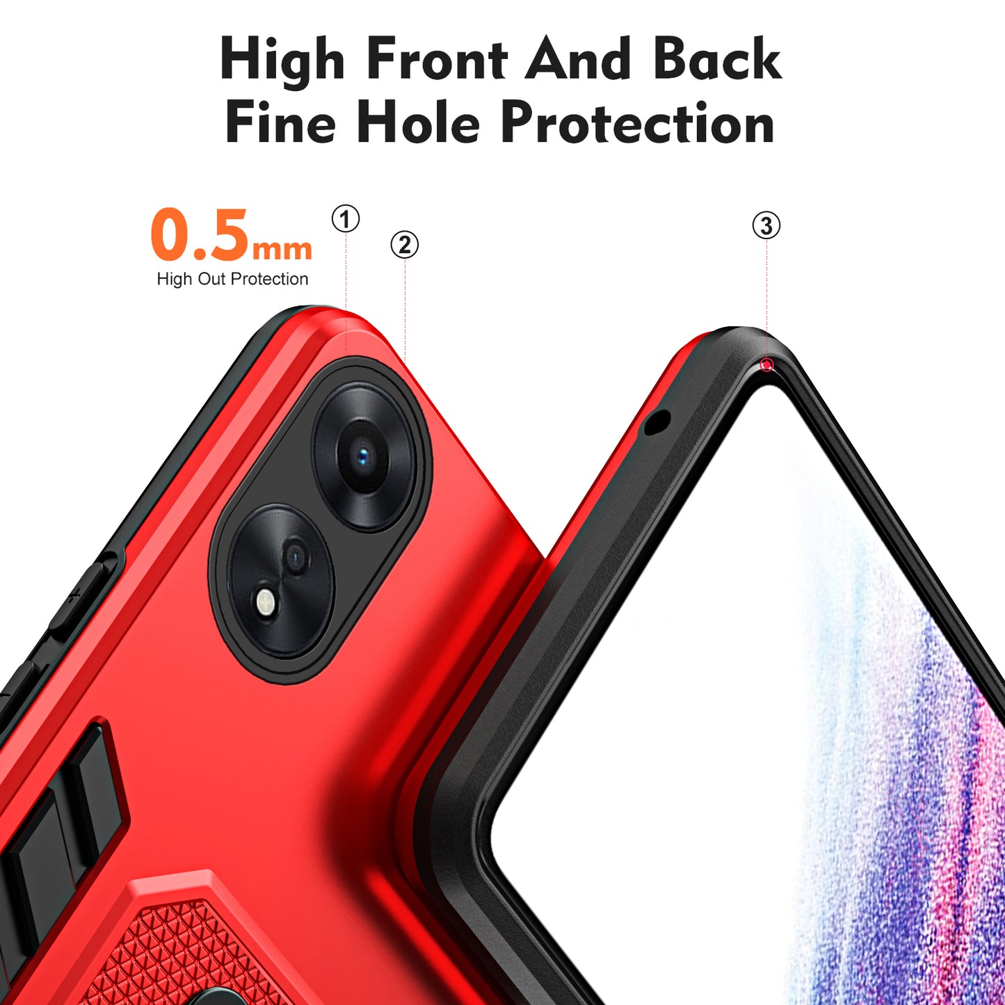 For Oppo A78 5G Hidden Kickstand Phone Cover Silicone Ring Strap TPU+PC Protective Case