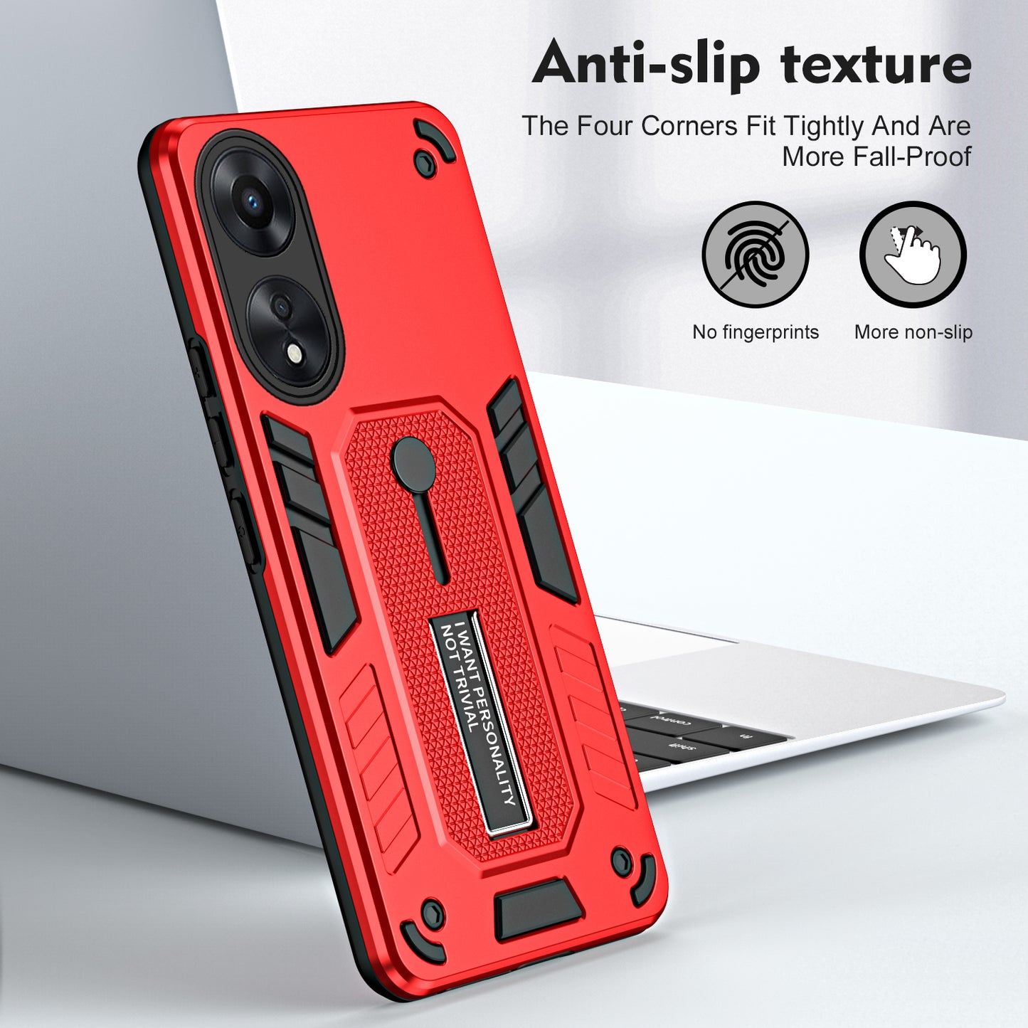For Oppo A78 5G Hidden Kickstand Phone Cover Silicone Ring Strap TPU+PC Protective Case