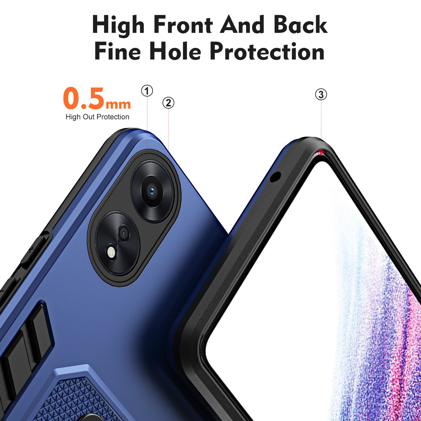 For Oppo A78 5G Hidden Kickstand Phone Cover Silicone Ring Strap TPU+PC Protective Case