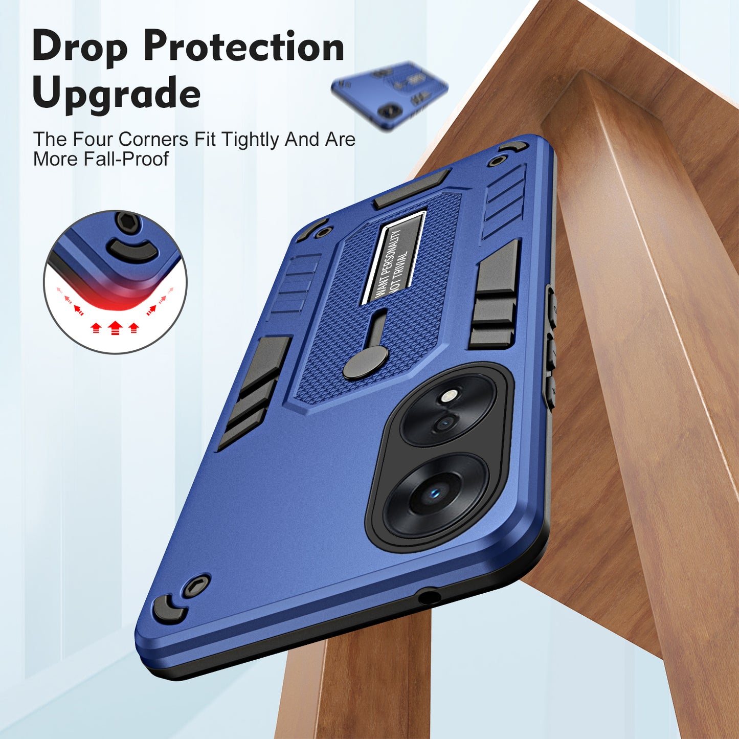 For Oppo A78 5G Hidden Kickstand Phone Cover Silicone Ring Strap TPU+PC Protective Case