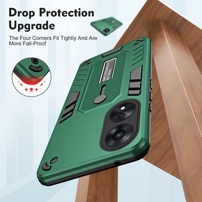 For Oppo A78 5G Hidden Kickstand Phone Cover Silicone Ring Strap TPU+PC Protective Case