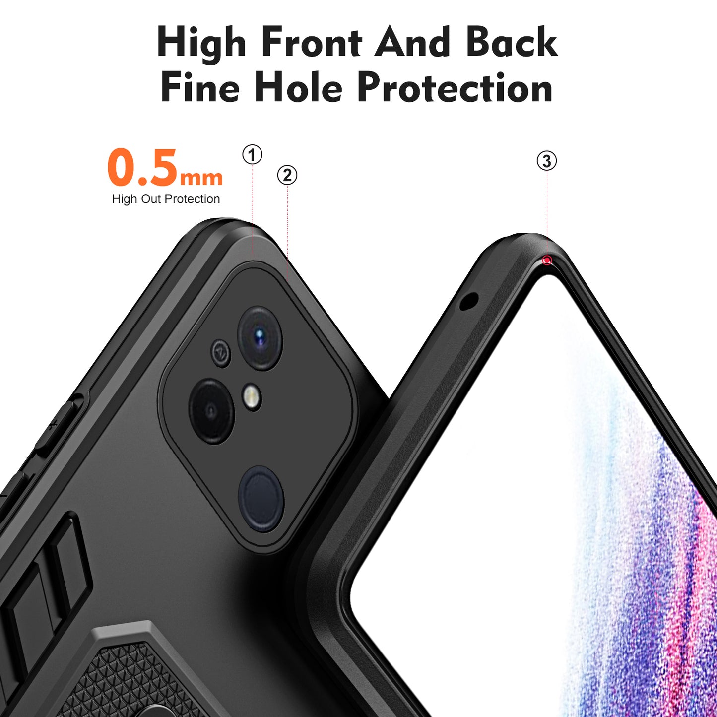 For Xiaomi Redmi 12C 4G / Poco C55 4G Flexible Ring Strap TPU+PC Phone Cover Kickstand Drop-proof Case