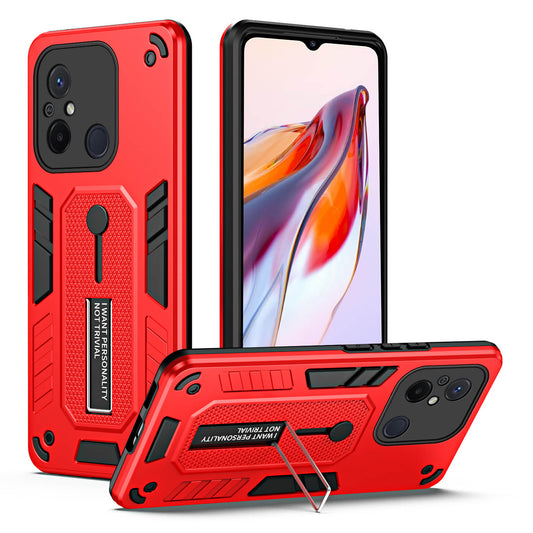 For Xiaomi Redmi 12C 4G / Poco C55 4G Flexible Ring Strap TPU+PC Phone Cover Kickstand Drop-proof Case