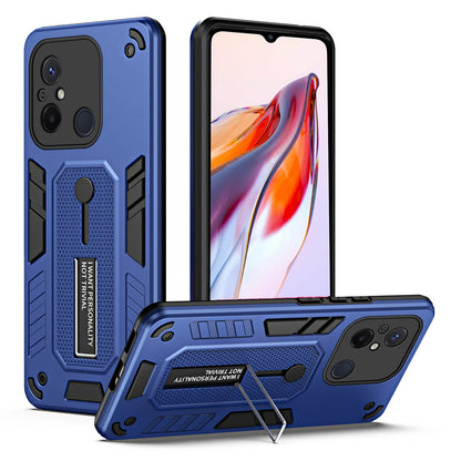 For Xiaomi Redmi 12C 4G / Poco C55 4G Flexible Ring Strap TPU+PC Phone Cover Kickstand Drop-proof Case