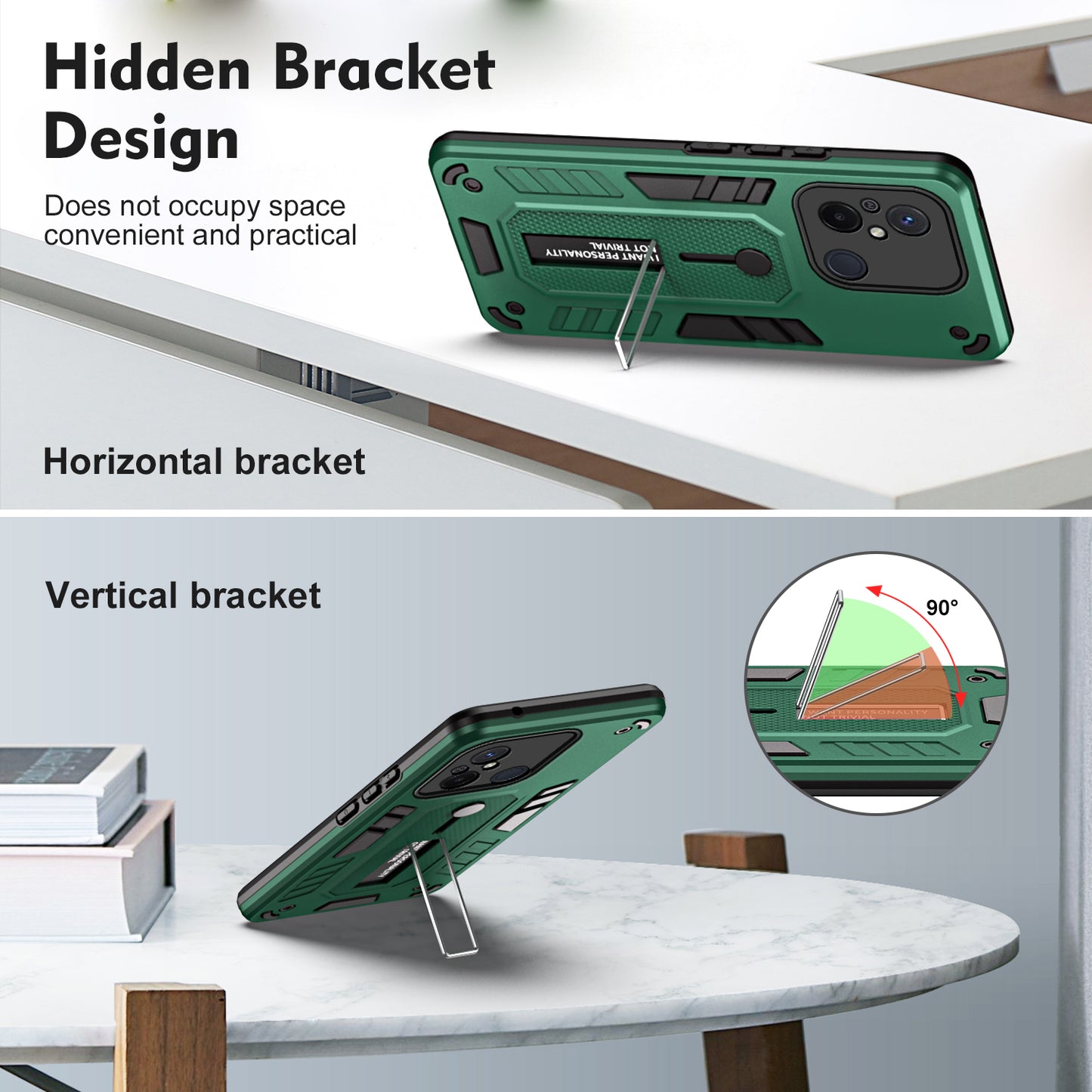 For Xiaomi Redmi 12C 4G / Poco C55 4G Flexible Ring Strap TPU+PC Phone Cover Kickstand Drop-proof Case