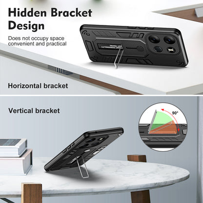 For Tecno Spark Go 2023 4G / Pop 7 Pro 4G Soft Ring Strap TPU+PC Phone Case Kickstand Back Cover