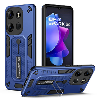 For Tecno Spark Go 2023 4G / Pop 7 Pro 4G Soft Ring Strap TPU+PC Phone Case Kickstand Back Cover