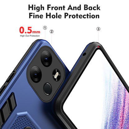 For Tecno Spark Go 2023 4G / Pop 7 Pro 4G Soft Ring Strap TPU+PC Phone Case Kickstand Back Cover