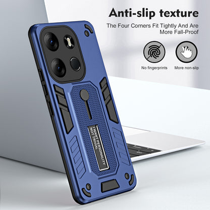 For Tecno Spark Go 2023 4G / Pop 7 Pro 4G Soft Ring Strap TPU+PC Phone Case Kickstand Back Cover