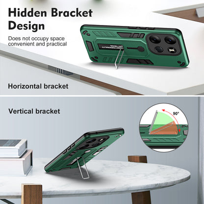 For Tecno Spark Go 2023 4G / Pop 7 Pro 4G Soft Ring Strap TPU+PC Phone Case Kickstand Back Cover