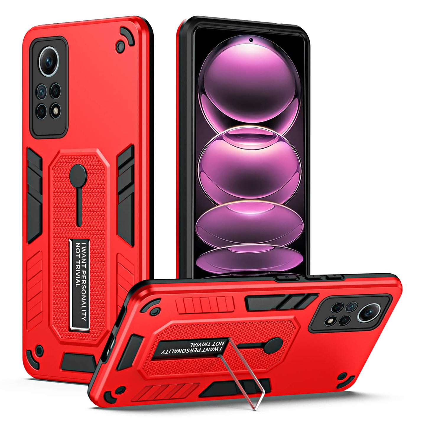 For Xiaomi Redmi Note 12 Pro 4G Metal Kickstand Phone Case Finger Ring Strap TPU+PC Cover