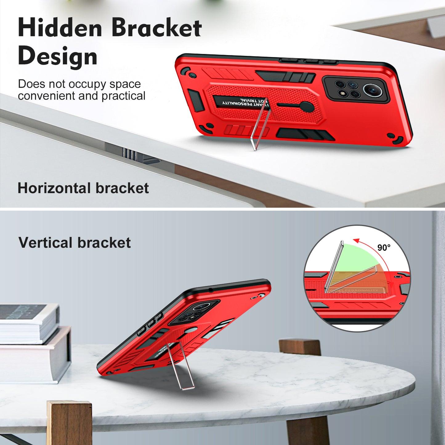 For Xiaomi Redmi Note 12 Pro 4G Metal Kickstand Phone Case Finger Ring Strap TPU+PC Cover