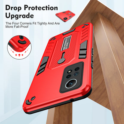 For Xiaomi Redmi Note 12 Pro 4G Metal Kickstand Phone Case Finger Ring Strap TPU+PC Cover