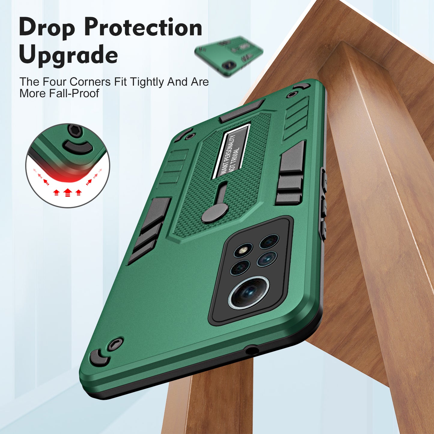 For Xiaomi Redmi Note 12 Pro 4G Metal Kickstand Phone Case Finger Ring Strap TPU+PC Cover