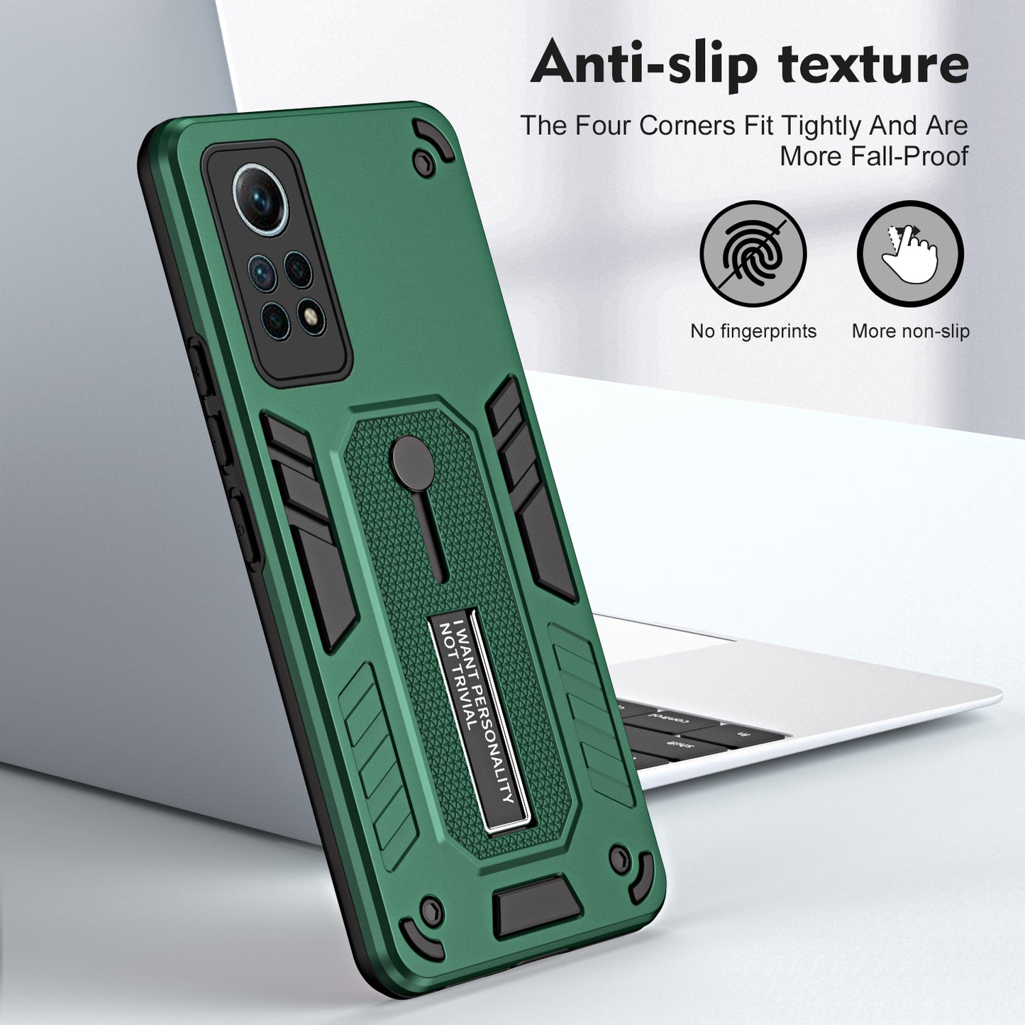 For Xiaomi Redmi Note 12 Pro 4G Metal Kickstand Phone Case Finger Ring Strap TPU+PC Cover